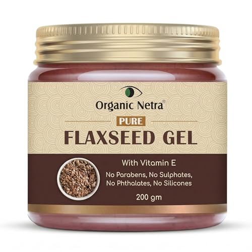 Organic Netra Flaxseed Gel with Vitamin E for Hair & Skin 7.05 oz