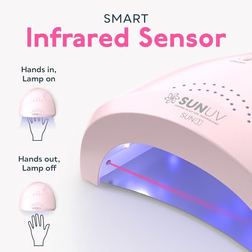 SUNUV UV LED Nail Lamp for Gel Nails - Pink, Professional 30W Cure Light