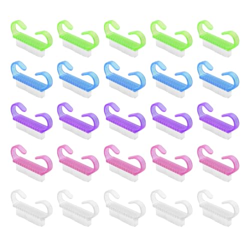 25 Pcs Nail Cleaning Brushes for Hands and Feet – Multicolor