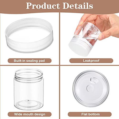 eBoot 150 Piece 3 Oz Plastic Container Jars with Lids Round Clear Cosmetic Empty Clear Plastic Jars for Lotion, Cream, Ointments, Makeup, Eye Shadow, Rhinestone, Samples, Pot, Travel Storage