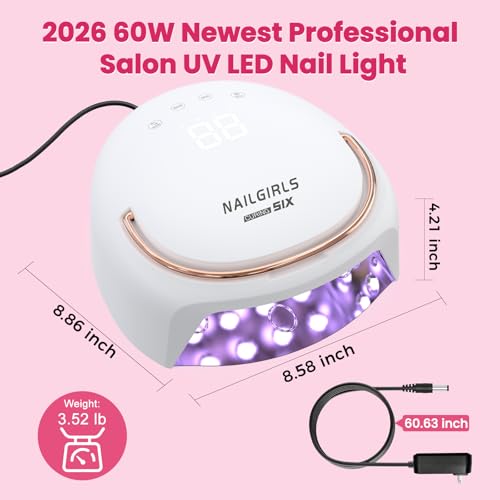 NAILGIRLS Professional UV Nail Lamp with 4 Timer Settings for Gel Nails & Salon Use