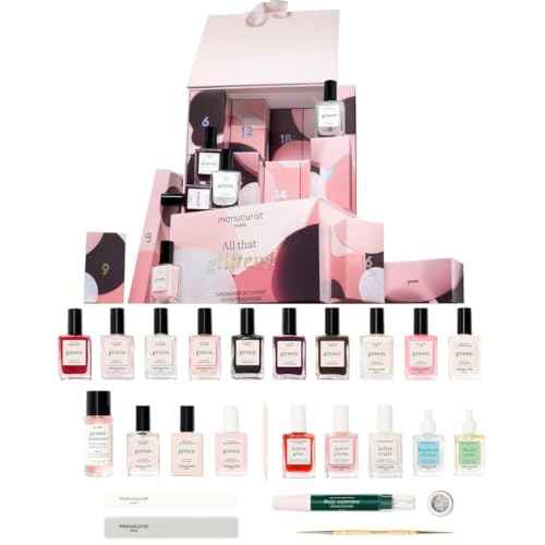Manucurist Green & Active Advent Calendar 2025-24 Full Size Products : Green Nail Polish Colors, Active Glow, Nail Care & Accessories - Christmas Gifts for Women - Advent Calendar for Adults