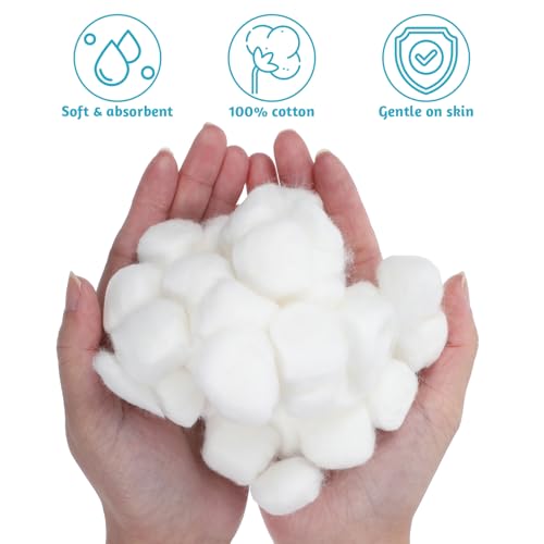 2000 Bulk Soft Cotton Balls - Absorbent Multipurpose Cotton for Skincare