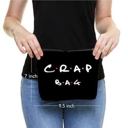Funny gift Friend makeup bag, Best friend Cosmetic Bag, Friends Theme Natural Reusable Eco-Friendly Makeup Bag Gifts, for Women Men Best Friends Birthday Christmas Gift. Black