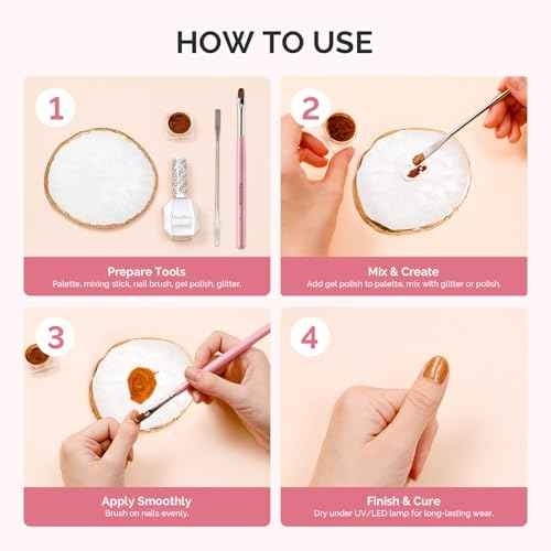 MelodySusie 1PC Round Shape Resin Nail Art Palette, Professional Color Mixing Board for Gel Polish, Acrylics, Pigment Blending, Salon and DIY Makeup Artist Tool, White