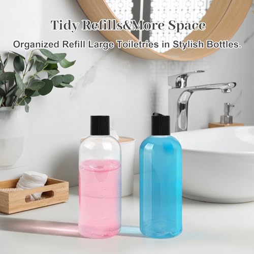 16 oz Clear Plastic Squeeze Bottles, 2-Pack | Leak-Proof Travel Containers