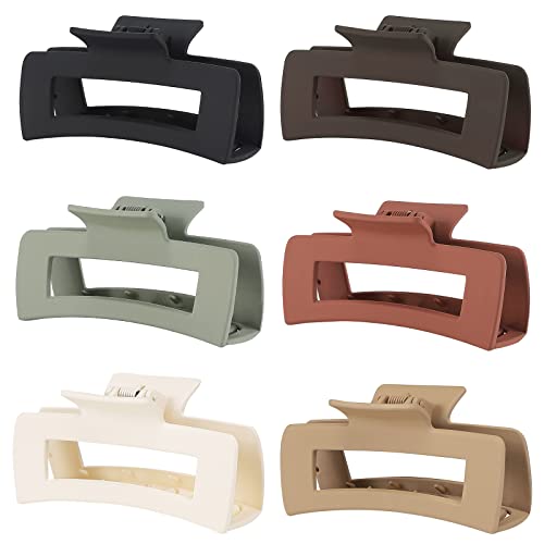 Large 4 Inch Hair Claw Clips 6 Pack - Thick Hair