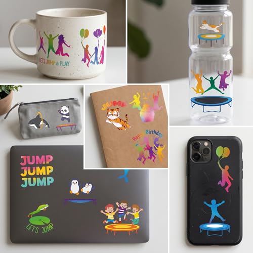 96 PCS Trampoline Temporary Tattoos for Kids Birthday Party