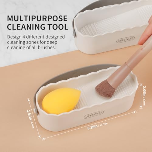 DUcare 4 in 1 Silicone Makeup Brush Cleaner Mat & Bowl