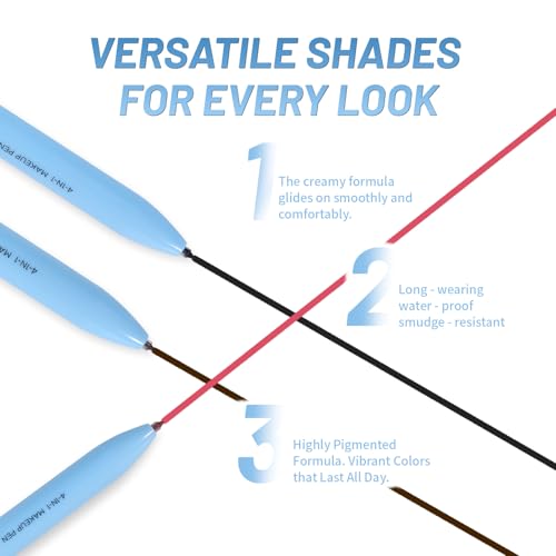 4-in-1 Makeup Pen - Eyeliner, Eyebrow, Lip Liner & Highlighter