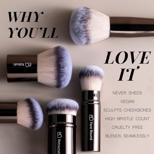 Professional Makeup Brushes BS-MALL With Travel Case - Kabuki Brush Eyeshadow Brush, Concealer Brush, Blush Brush Bronzer & Foundation Brush 20 Pcs, Labeled Daily Use & Versatile Occasions Gift Box