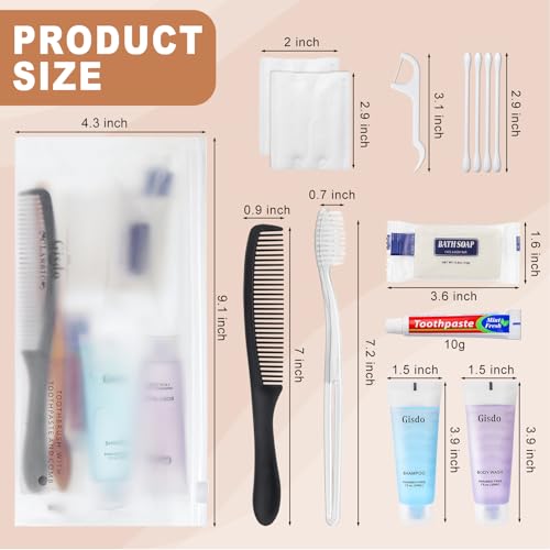 50-Pack Travel Toiletry Kit - 10-in-1 Hygiene Supplies