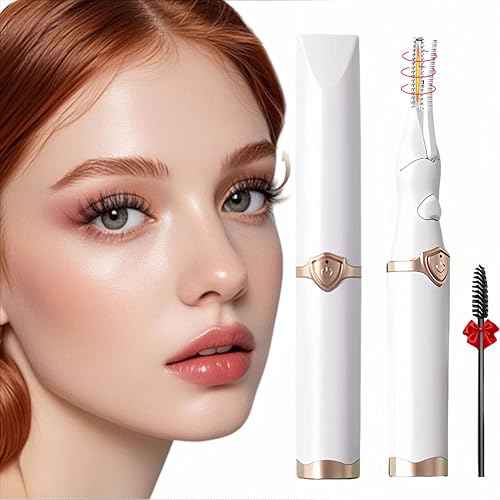 Heated Eyelash Curler, 2-in-1 Clip-Type Design, 3 Temperature Modes, USB Rechargeable Electric Eyelash Curler, Natural Curling 24H Long-Lasting Curl, Gift for Women & Girls, Beige-DB