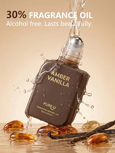 Amber Vanilla Pheromone Perfume Oil Roll-On – Long Lasting 0.34oz
