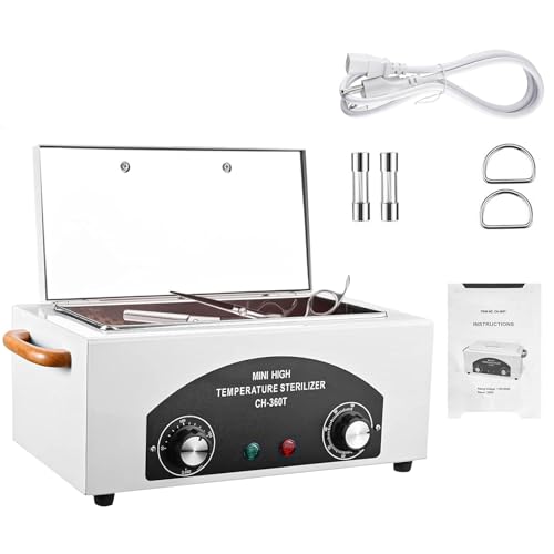 High Temperature Sterilizer Autoclave Machine, 110V 1.5L Metal Tool Cleaner Machine, 300W esterilizador de manicura, Nail Tool Sterilizer with Timer for Sundry Beauty Hair Nail Metal Tools