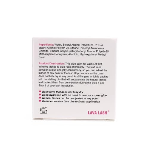 Pink Lash Lift Glue Balm 12g - Strong Adhesive for Eyelash & Eyebrow Perming