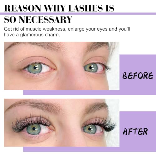 B&Qaugen Lash Clusters Kit 280PCS 30D+40D with Bond, Seal & Remover - Latex-Free, Clear Band