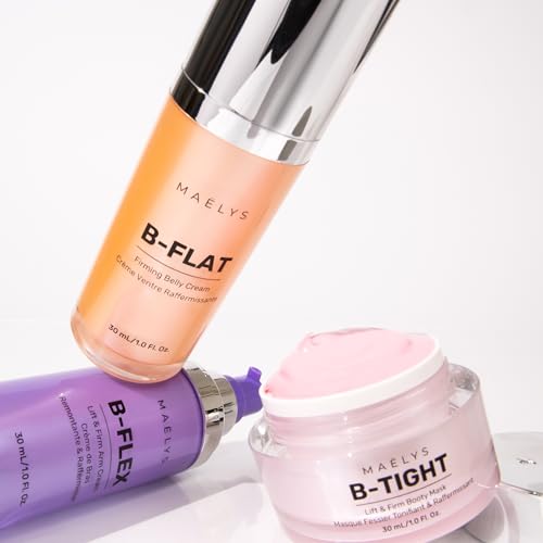 MA?LYS CARRY-ON ESSENTIALS - Firming Cream Trio for Booty, Belly & Arms - Includes B-TIGHT, B-FLAT & B-FLEX Travel Minis - Helps Improve the look of Stretch Marks & Cellulite (1.0 Fl Oz)