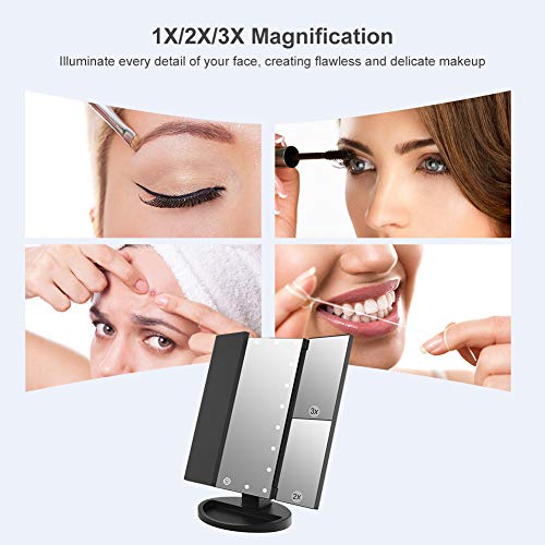 LED Makeup Mirror with 21 Lights & 2x/3x Magnification