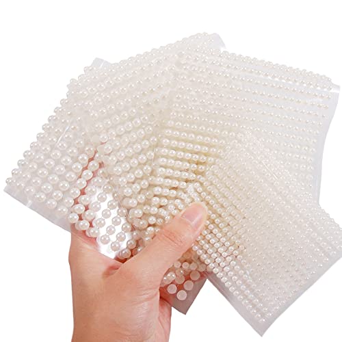 Pearl Rhinestone Stickers for Eyes, Face & Nails - 4 Sizes