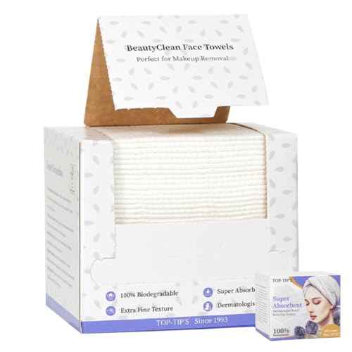 Disposable Face Towels, Biodegradable Soft & Skin Friendly Face Towelettes Disposable, Makeup Remover Dry Wipes Tissue for Women, Facial Wash Cloth Travel-1 Pack
