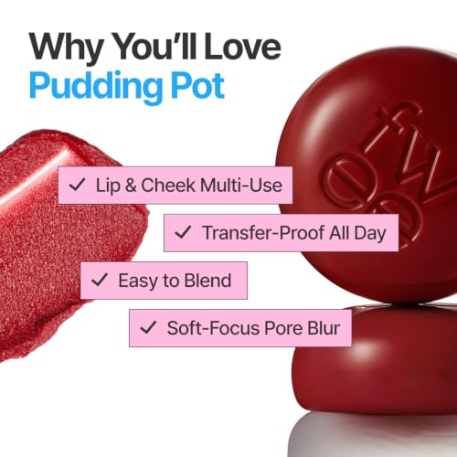 fwee Lip & Cheek Blurry Pudding Pot - Lightweight Multi-Use Blush & Lip Color