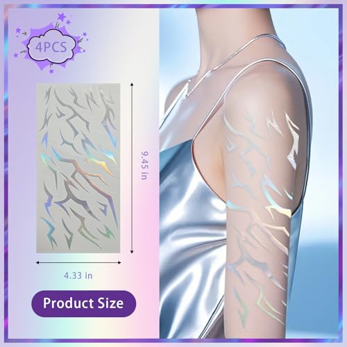 Dark Fantasy Demon Mark Temporary Tattoos - 4 Sheet Glow Pack