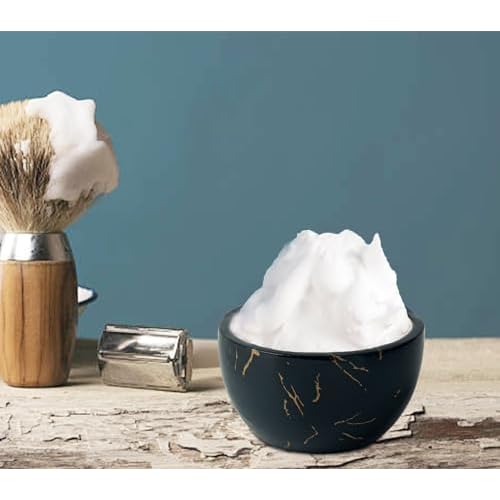 Marbled Shaving Mug - Black Resin Shave Cream & Soap Bowl - Cup