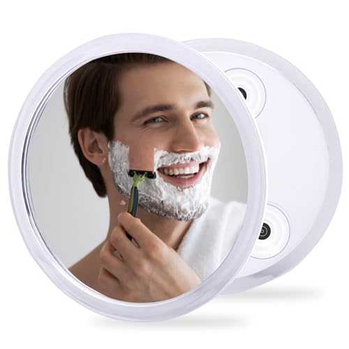 Fogless Shower Mirror with 3 Suction Cups, Shatterproof Anti-Fog
