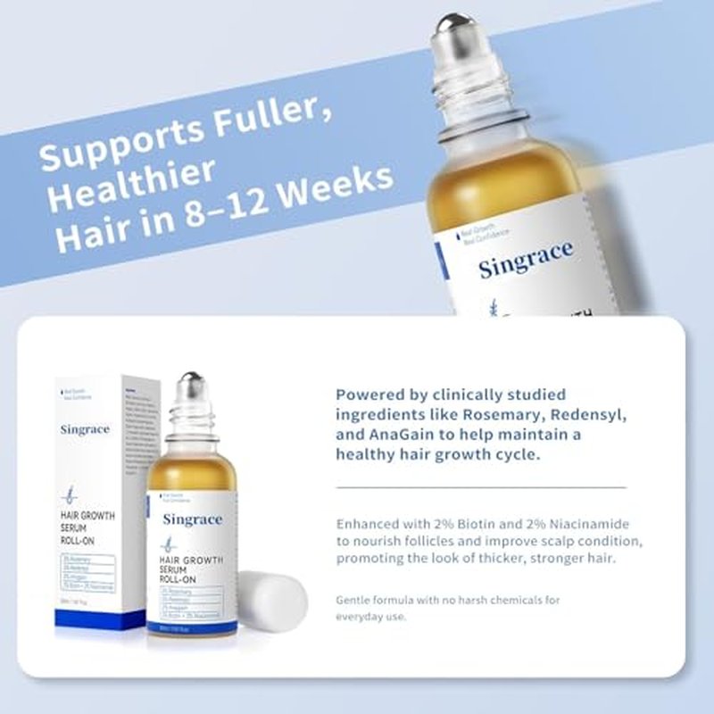 Hair Growth Serum for Thinning Hair - Biotin Roll-On, 30ml