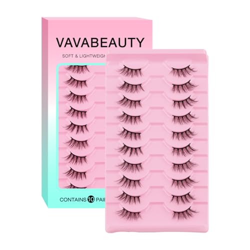 Half Lashes Cat Eye Wispy Faux Mink 10 Pairs Pack