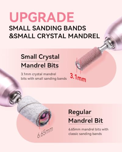 Makartt Nail Drill Bits Sanding Bands 100 Pcs #240 Grit (Pink) – 3.1mm Mandrel Included