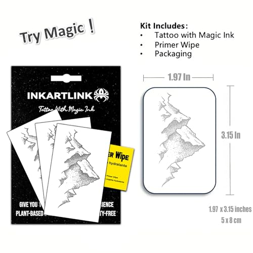 INKARTLINK Semi-Permanent Tattoos - 3 Sheets Waterproof Art Designs