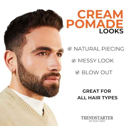 TRENDSTARTER - CREAM POMADE (4oz) (PACK of 2) - Medium Hold - Low Shine - Water-Based All-Day Hold Premium Hair Styling Pomade Putty Products