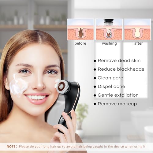 Gaurins Facial Cleansing Brush - Electric Spin Face Scrubber IPX7
