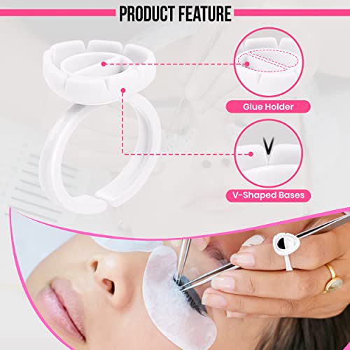200pcs Adjustable Lash Extension Glue Rings - Volume & Individual