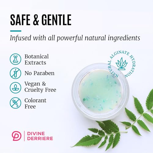 Divine Derriere Vajacial Hydrogel Mask - Snail Mucin Serum & CoQ10 - Post Wax/Shave, Ingrown Hair, Razor Bumps - Hydrating Facial & Vajacial Peel-Off Hydro Jelly Powder Mask (Full Kit)