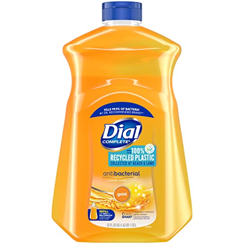 Dial Antibacterial Liquid Hand Soap Refill, Gold, 52 Fluid Ounces (Pack of 6)