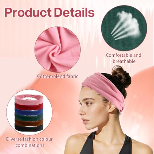 Wide Elastic Headbands for Women - Non-Slip, Stretchy & Thick for Workout & Daily Wear