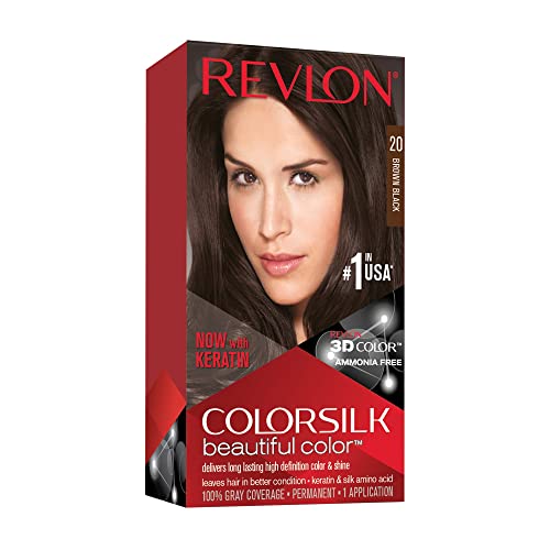 Revlon ColorSilk Hair Color, 20 Brown Black 1 ea (Pack of 3)