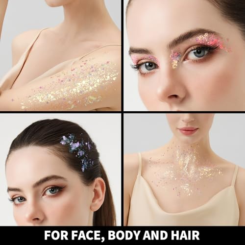 Teenitor Glow in The Dark Glitter Gel – 6 Colors UV Black Light