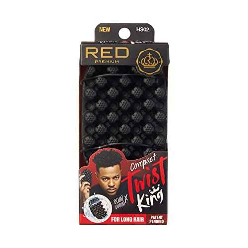 Red by Kiss Bow Wow X Twist King Luxury Twist Styler Washable and Durable Twist Brush for Afro Curl (Mini)