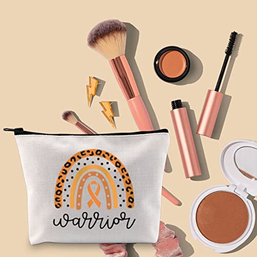 BLUPARK Leukemia Awareness Makeup Bag Leukemia Survivor Gift Leukemia Warrior Gift Orange Ribbon Support Zipper Bag (Leukemia Warrior)