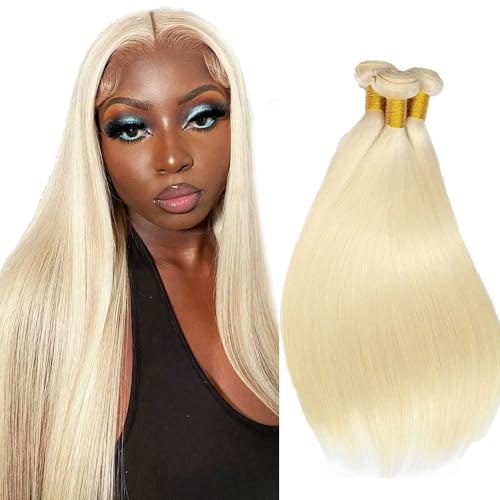 613 Blonde Straight Human Hair Bundles 24 26 28 Inch