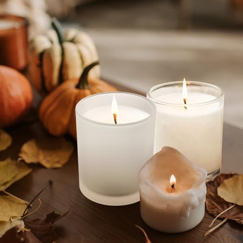 Clear 7oz Glass Candle Jars with Wood Lids - 20 Pack for Candle Making