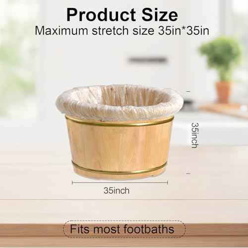 25 Pcs Transparent Pedicure Liners Disposable, Disposable Foot Tub Liner Portable Bath Bags with Retractable Belt, Portable Bath Bag, Can Be Used in Foot Bath Stores, SPA halls, Home Personal Care