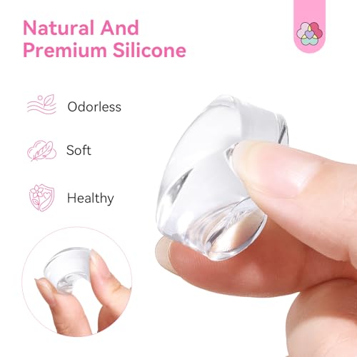 Saviland French Tip Nail Stamper Kit 4PCS Clear Silicone