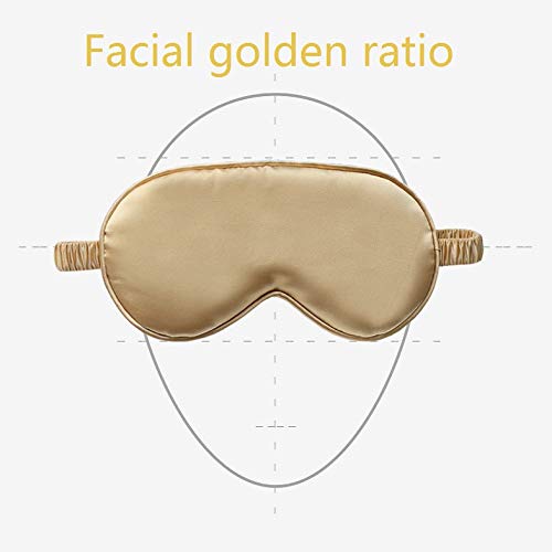 LCBD Silk Satin Sleeping Eye Mask, Gold Sleep Eye Mask Night Blindfold for Women and Men, Soft Breathable Blackout Eyeshade Eye Cover for Travel, Wedding Bridesmaid Gift