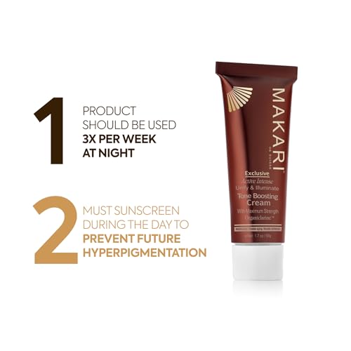 MAKARI Exclusive Active Intense Tone Boosting Face Cream (1.7 oz) | Skin-Brightening Facial Cream | Moisturizes and Softens | Smoothens Fine Lines & Wrinkles | For Dry, Normal, and Maturing Skin