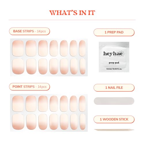Heyhae Essentials Bundle - Semi Cured Gel Nail Strips (Hey, Sleepover Tonight?) + Top Gel [2 Pack]